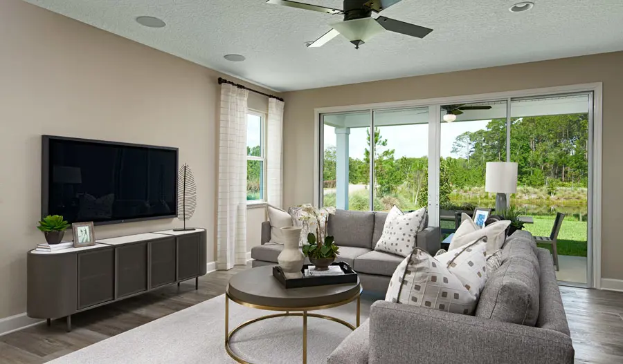 Family room of the Slate model home